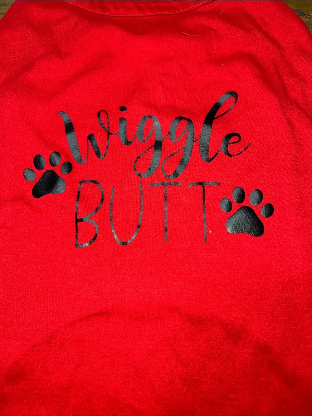 “Wiggle Butt” Red / Black Dog Shirt - 4XL - Gently Worn